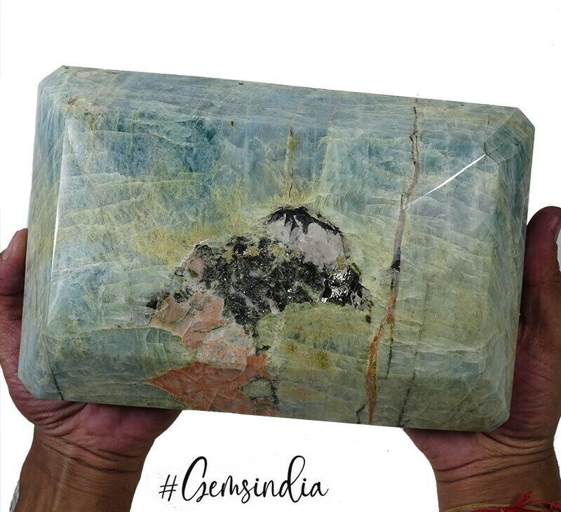 Large 4.60 Kilo Natural Aquamarine Beryl Untreated Octagon Museum Size Gemstone