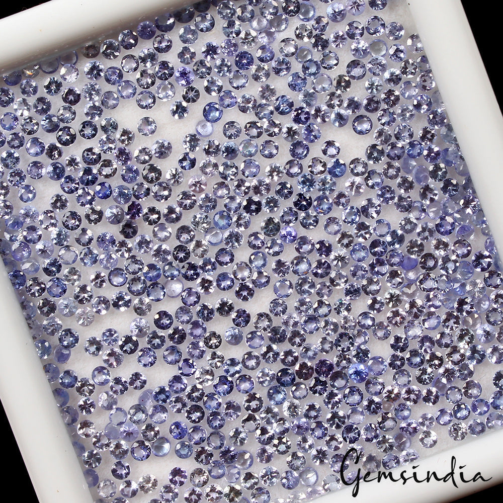 600 Pcs Natural Tanzanite 2mm Round Cut Dazzling Loose Gemstones Wholesale Lot