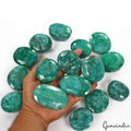 Emerald Lot, Loose Gemstone, Color Enhanced, Blue — 16 Pieces, 49mm to 71mm, 9800 Ct (1.960 Kg), Colombia