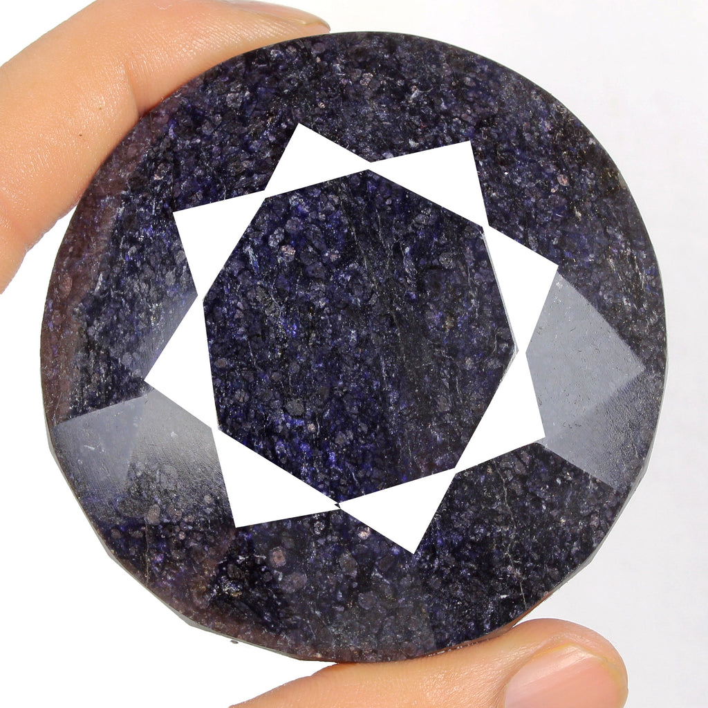 2130Ct Natural African Earth Mined Blue Sapphire Round Cut Huge Gemstone-68x46mm