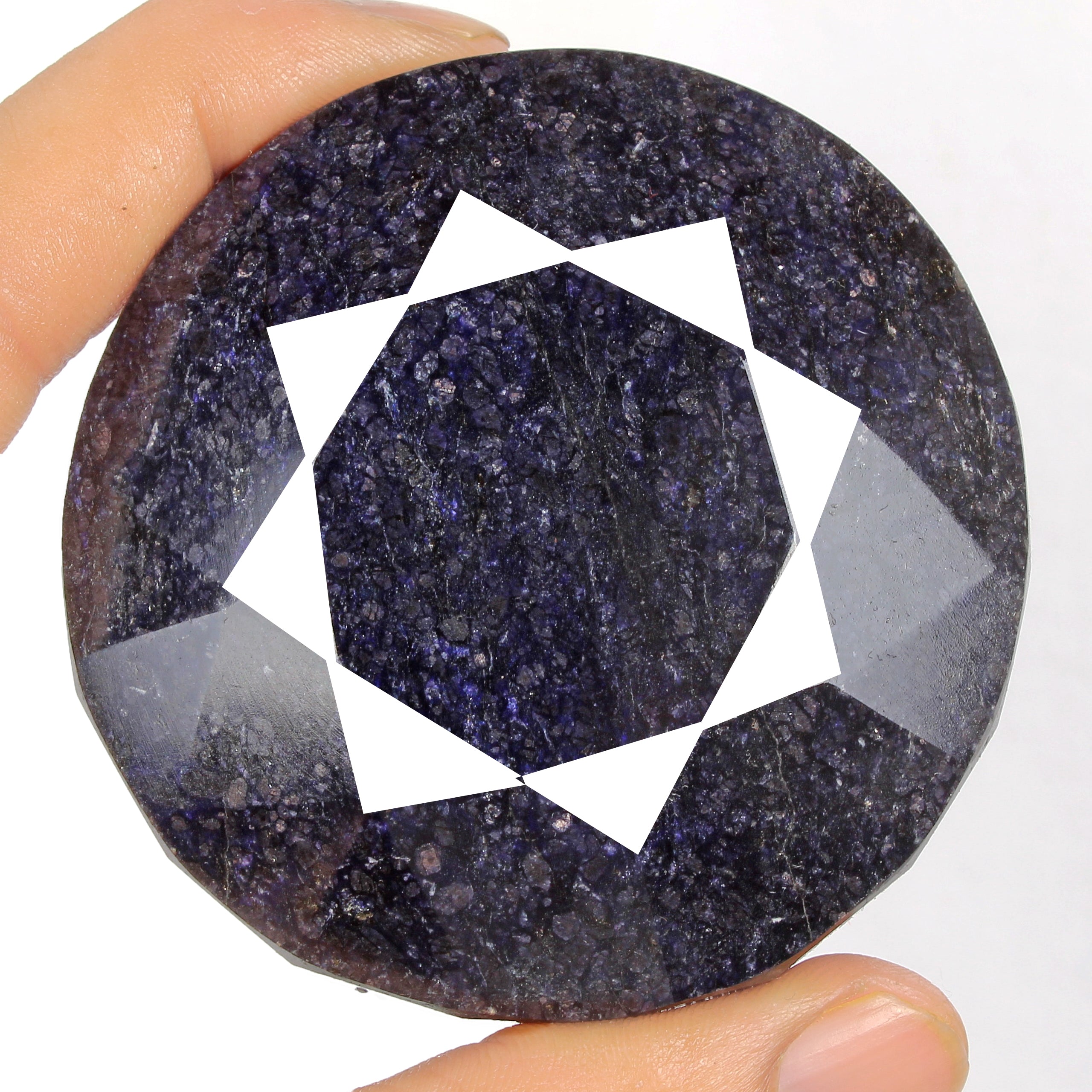 2130Ct Natural African Earth Mined Blue Sapphire Round Cut Huge Gemstone-68x46mm