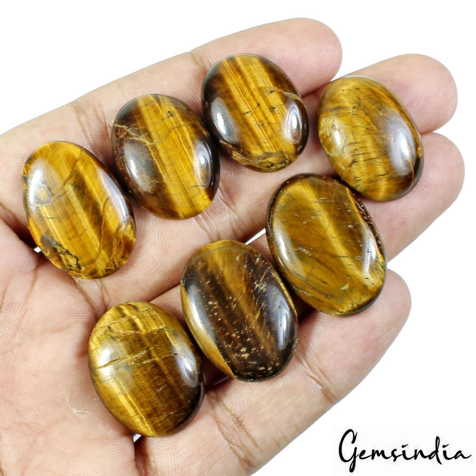 Tiger Eye Lot, Loose Gemstone, Untreated, Brown — 30 Pieces, 22mm to 30mm, 750 Ct