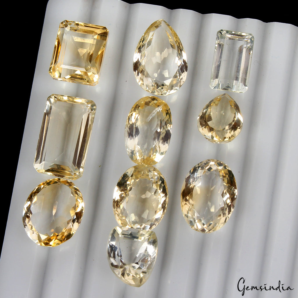 116.80 Ct Yellow Citrine Mix Color & Shape Lot Natural CERTIFIED Loose Gemstone