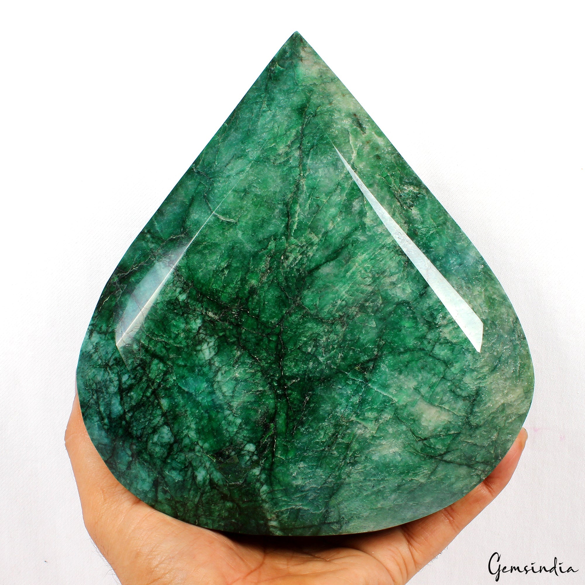 Biggest 3.1 Kilo Natural BrazilianGreen Emerald Pear Faceted Huge Size Gemstone