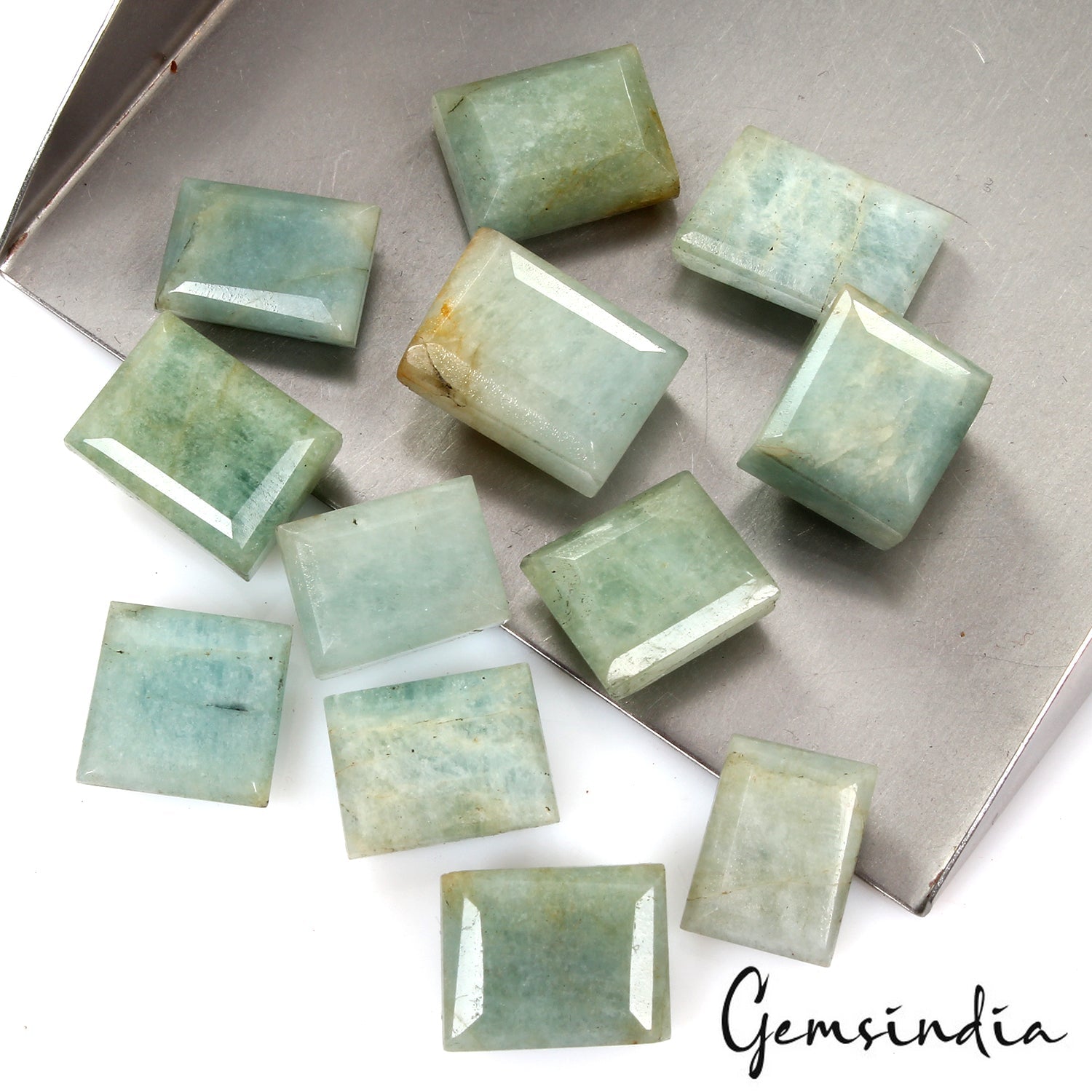 191.25 Ct Natural Untreated Green Beryl Aquamarine Baguette Cut Loose Gems 12 Pc