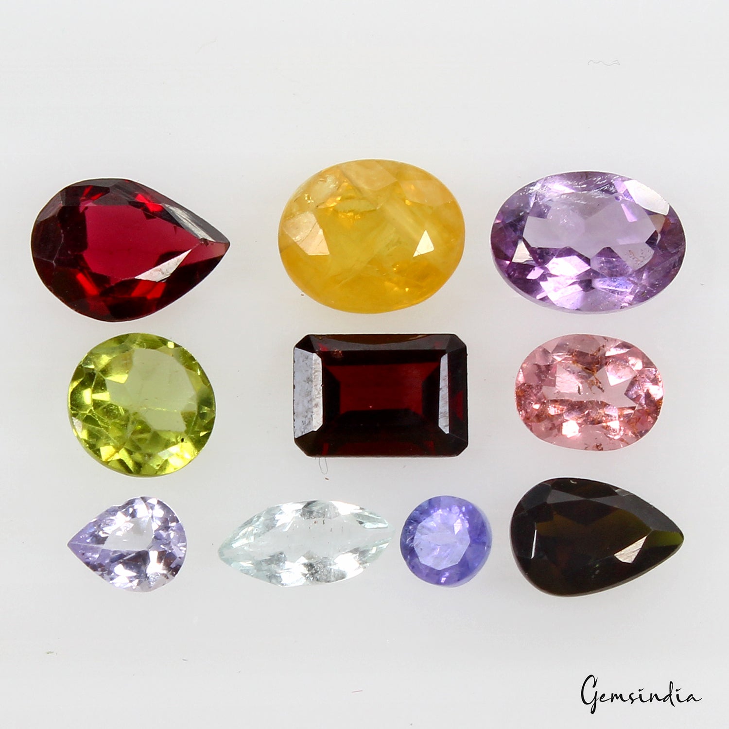 All Kind Semi Precious Loose Gemstone 8.80 Crt Wholesale Lot Natural Mix Faceted