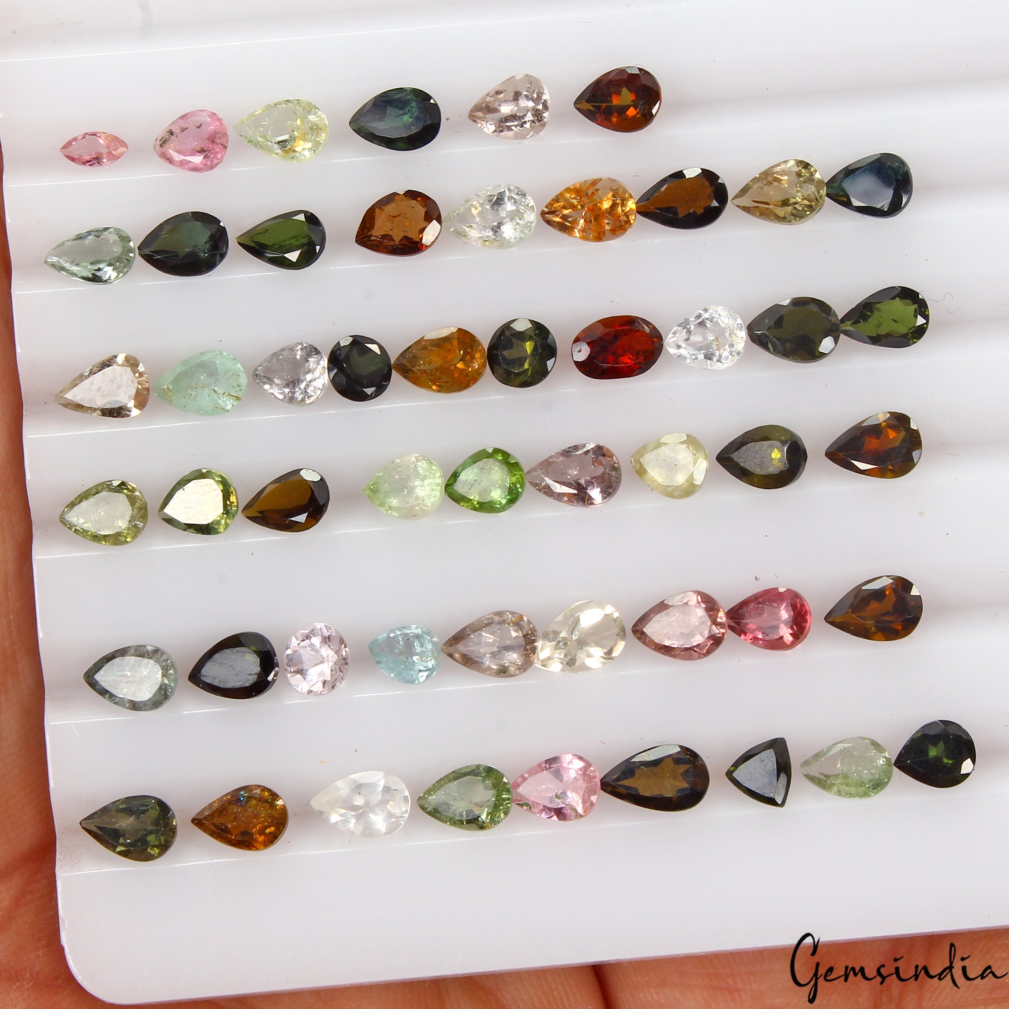 19.60 Cts/52 Pcs Natural Untreated Multi-Color Tourmaline Mix Cut Loose Gems Lot