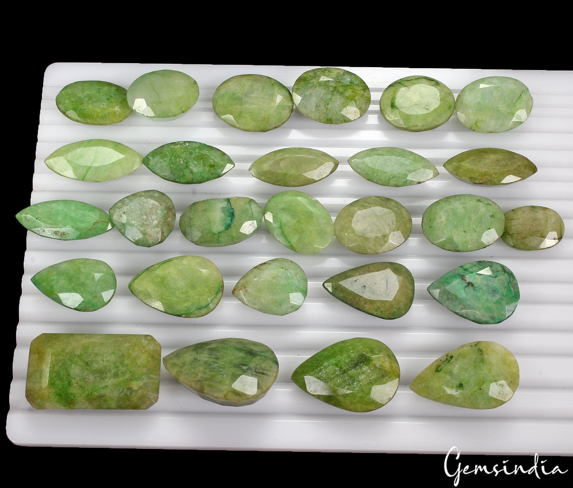 840 Cts/27 Pcs Natural Brazilian Green Emerald Mixed Faceted Cut Loose Gems Lot