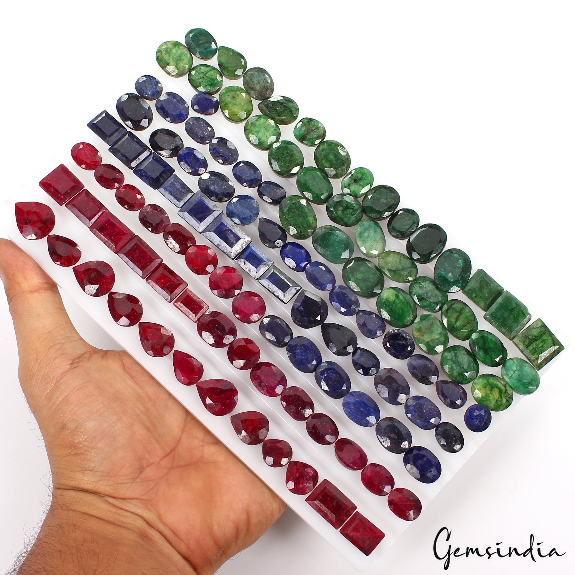 1300 Ct/110 Pcs Natural Multi Color Ruby,Emerald,Sapphire Mix Cut Loose Gems Lot