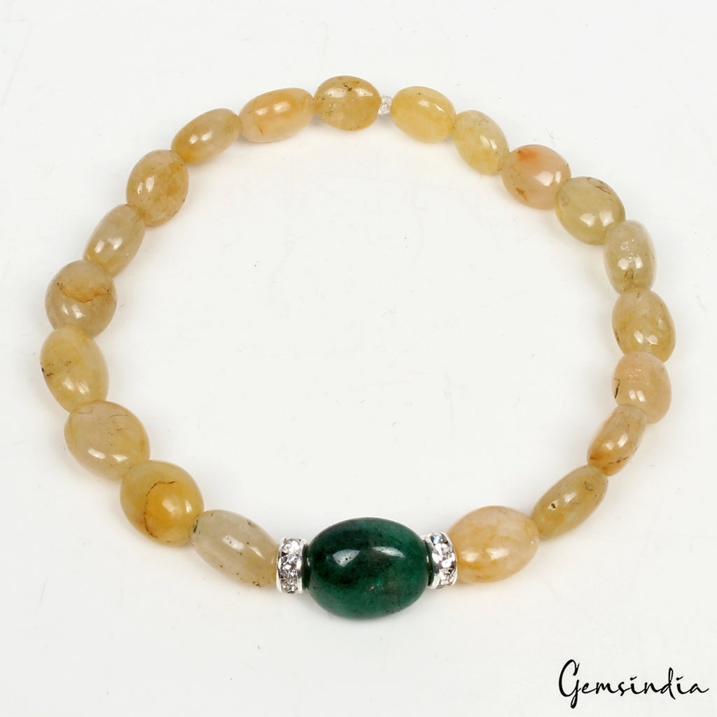 Quartz Bracelet, Untreated, Yellow — 7mm to 12mm, 48.00 Ct