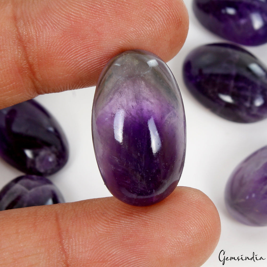 Certified 310 Cts Natural Purple Amethyst Oval Cab Loose Untreated Gems~18 Pcs