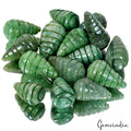 600 Ct Natural Green Emerald Carved Ribbed Briolette Beads 14 Pcs Teardrop Gems