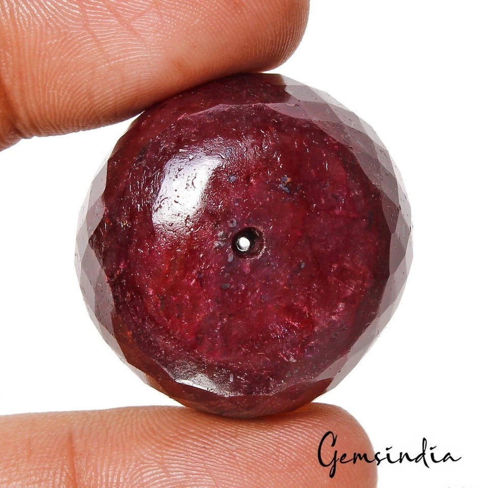 Ruby Beaded Strand, Round Cut, Color Enhanced — 29 x 29 x 23 mm, 240.00 Ct, Madagascar