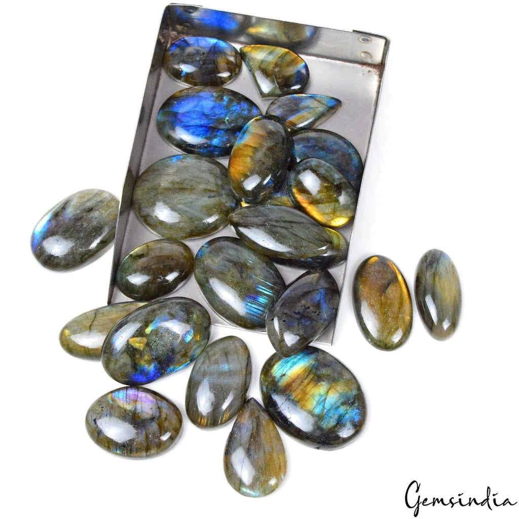 830 Ct 100% Natural Multi Labradorite Mix Cabochon Loose Gemstones 20-35mm/23 Pc