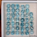 40 Pcs Natural Blue Topaz 9-10mm Oval Cut Top Quality Loose Gemstones 121.80 Ct