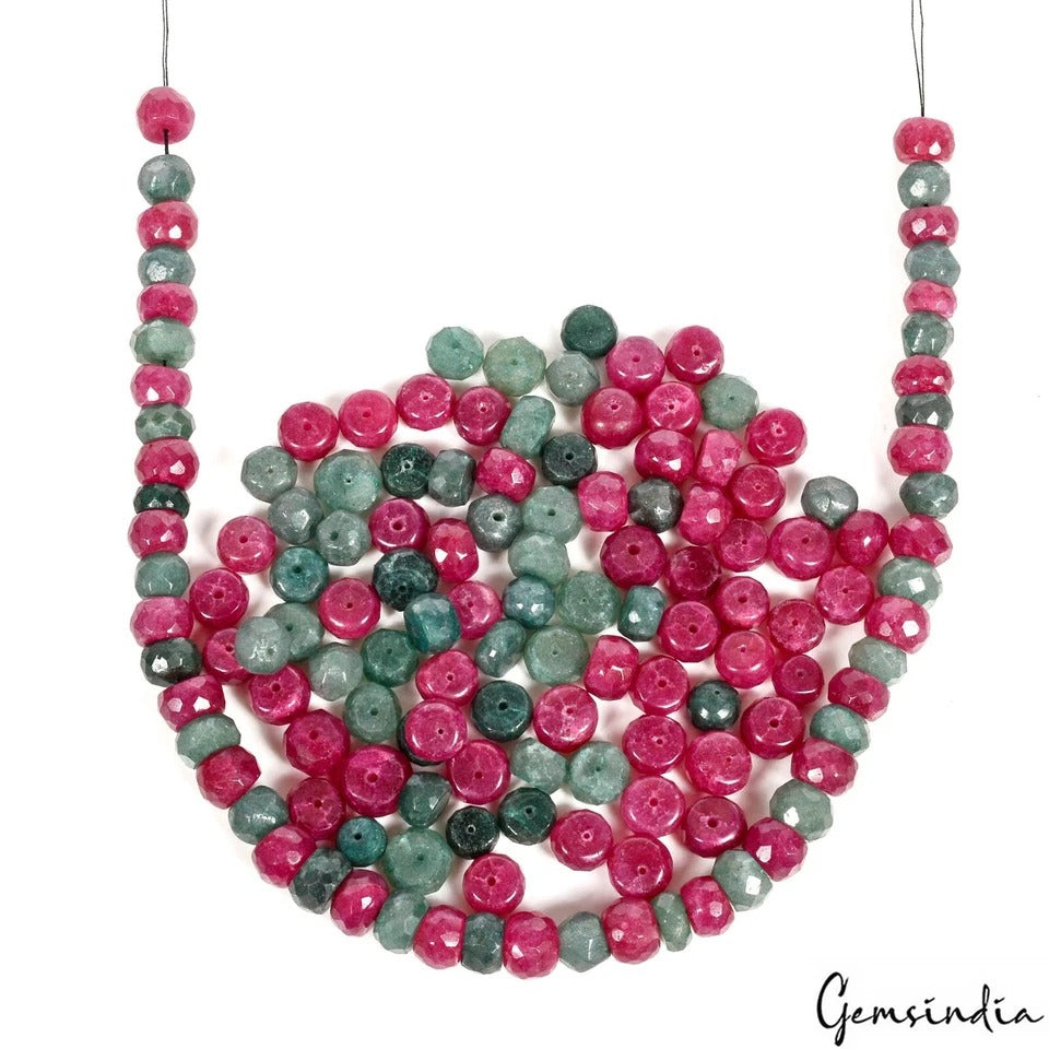 Quartz Beaded Strand, Color Enhanced, Red — 6mm, 460 Ct, Brazil