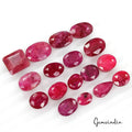 182.20 Cts/17 Pcs Natural Red Beryl (Bixbite) Mix Cut Loose Gems Lot For Jewelry