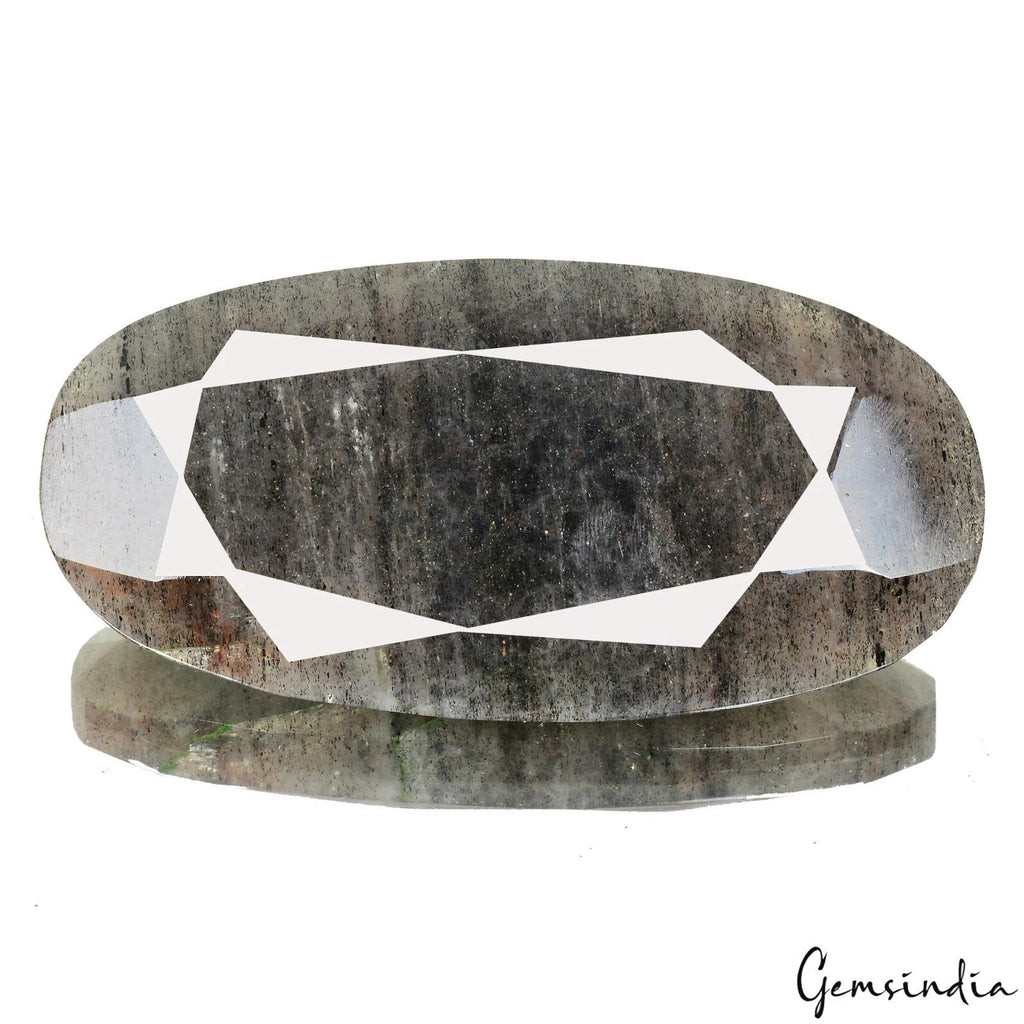 920 Cts Natural Untreated Black Rutilated Quartz Oval Faceted Cut Loose Huge Gem