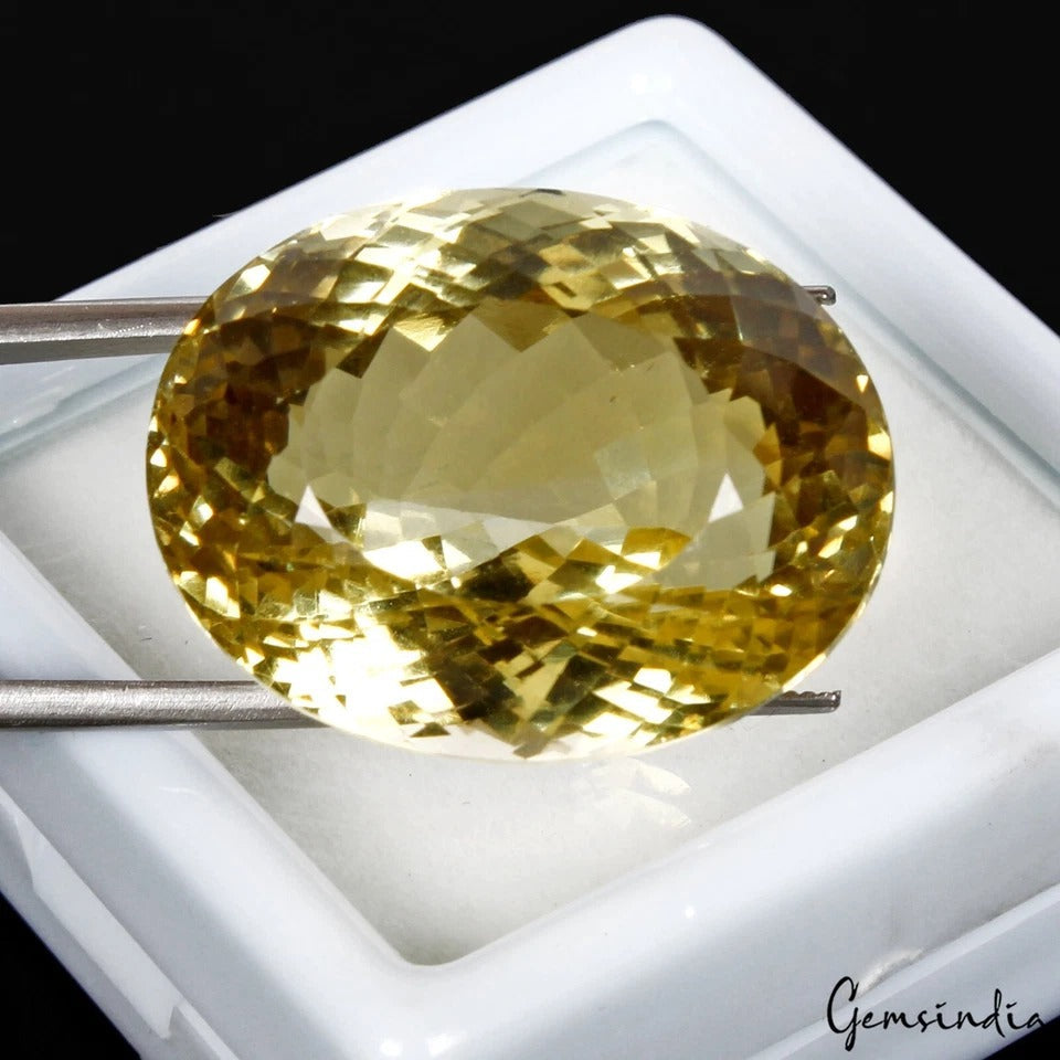 57.60 Ct VVS Natural Citrine AAA Golden Yellow Huge Oval Cut Jewelry Gemstone