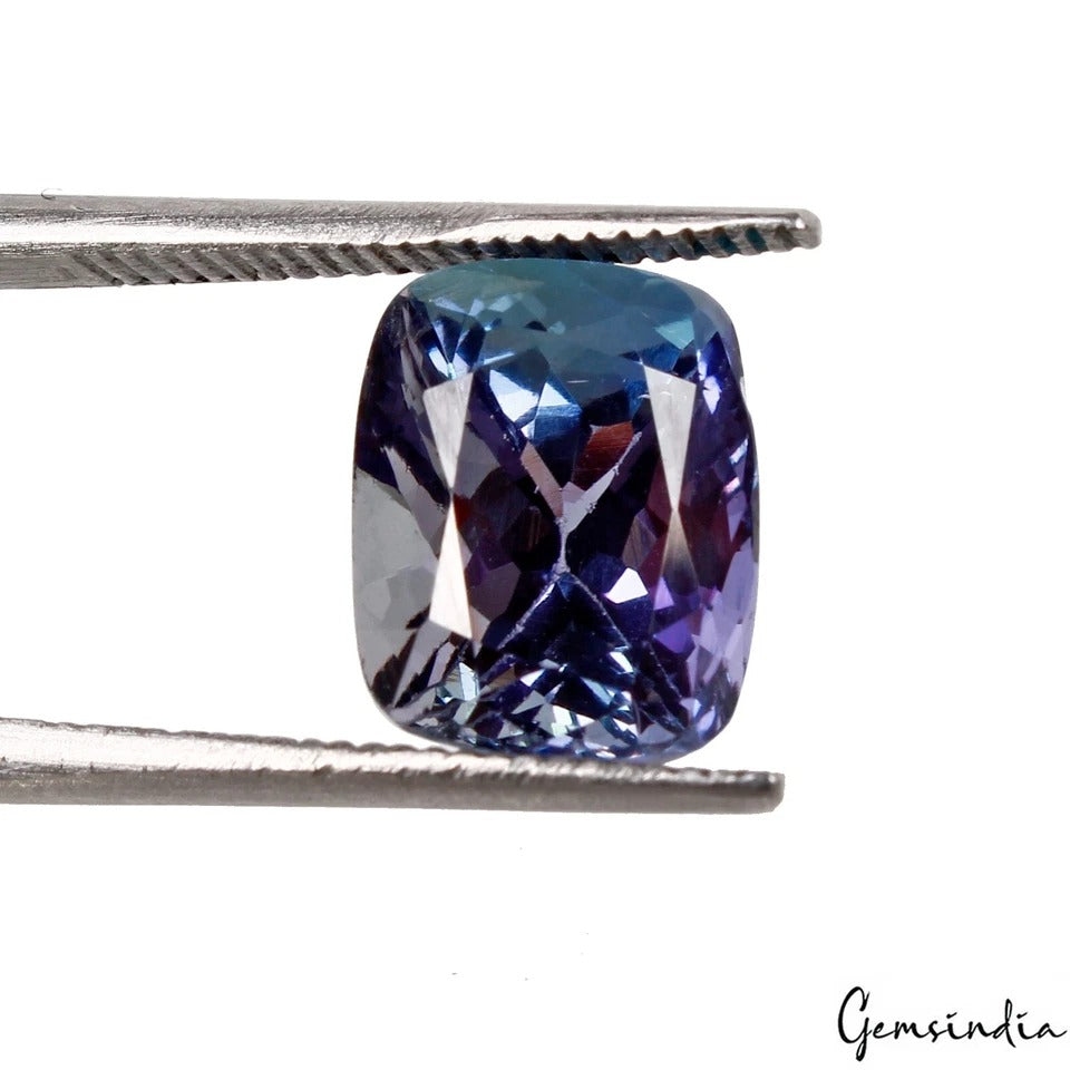 4.00 Ct Natural Tanzanite Huge Cushion Cut Vibrant Blue Loose Certified Gemstone