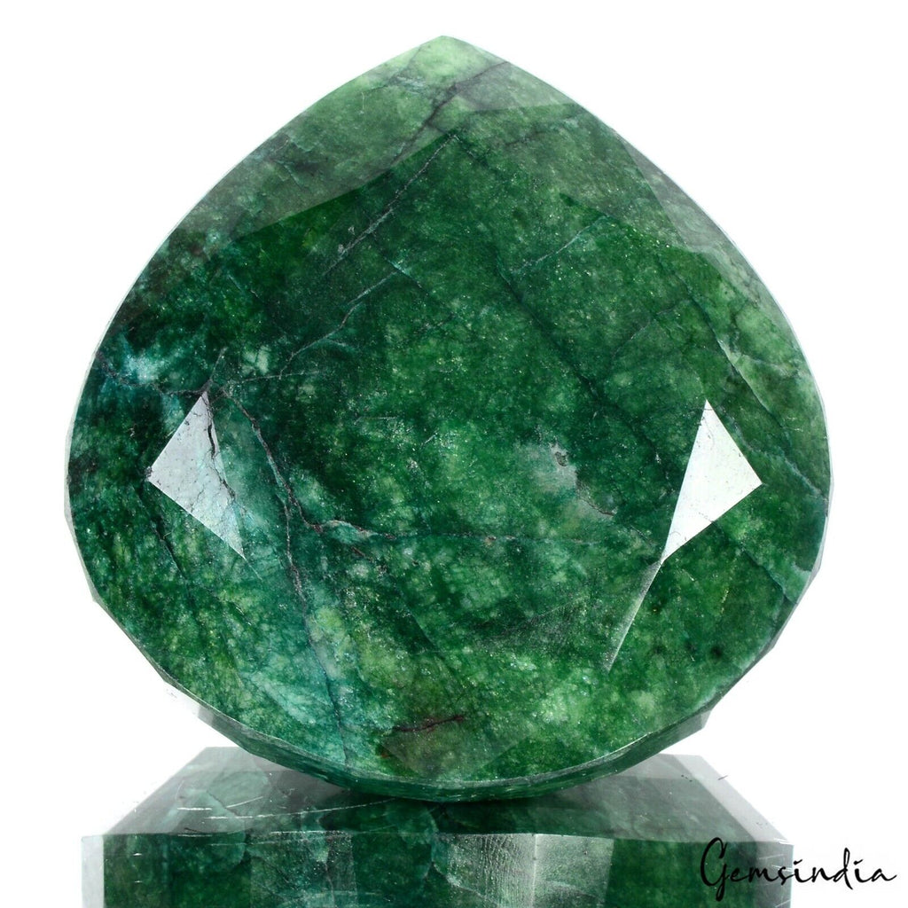 Emerald Loose Gemstone, Color Enhanced, Green — 73x73x28mm, 1130 Ct, Brazil