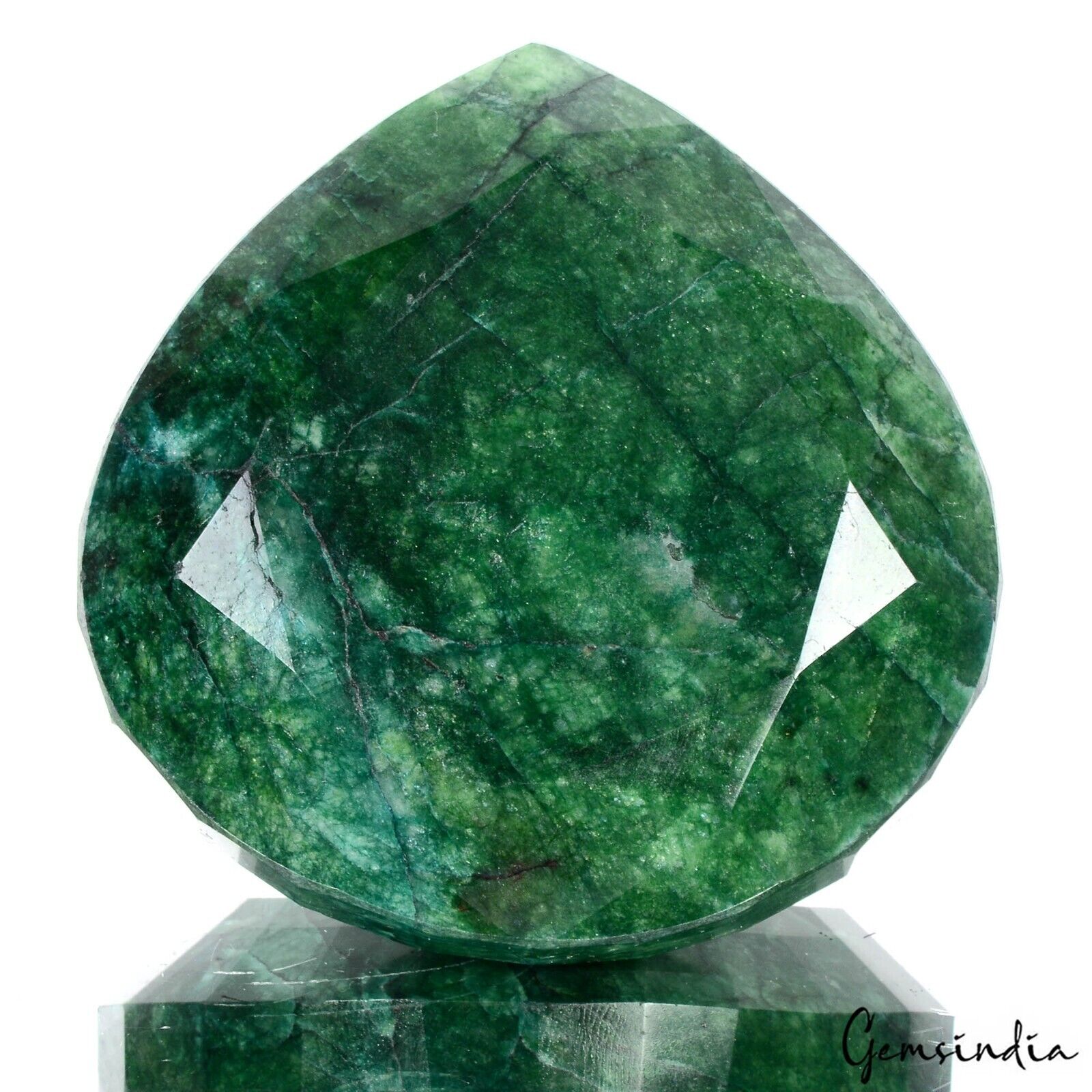 Emerald Loose Gemstone, Color Enhanced, Green — 73x73x28mm, 1130 Ct, Brazil