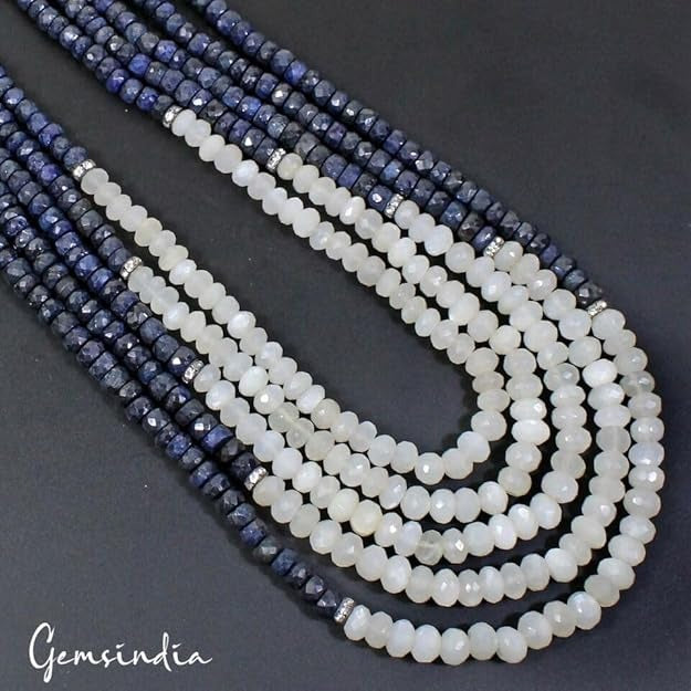 Sapphire Necklace, Untreated, Blue — 4mm to 8mm, 1053.80 Ct