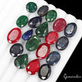 Certified 110 Cts/19 Pcs Natural Multi Color Emerald Ruby Sapphire Mix Cut Gems