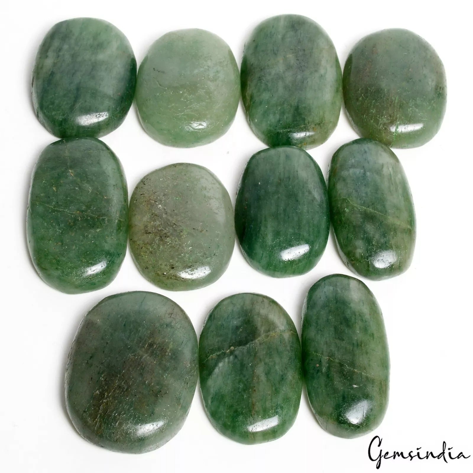 1200 Ct Natural Green Aventurine Oval Cab 40-50mm Loose Wholesale Gemstones Lot