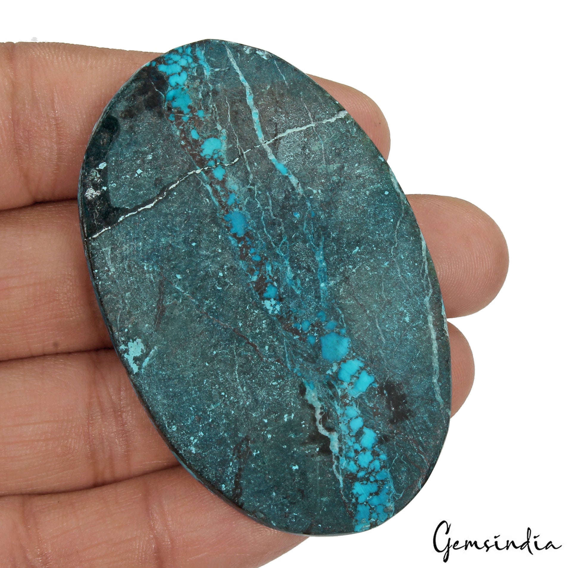Huge 149 Ct Spiderweb Turquoise Blue Oval Shape USA Arizona Loose Cab Gemstone