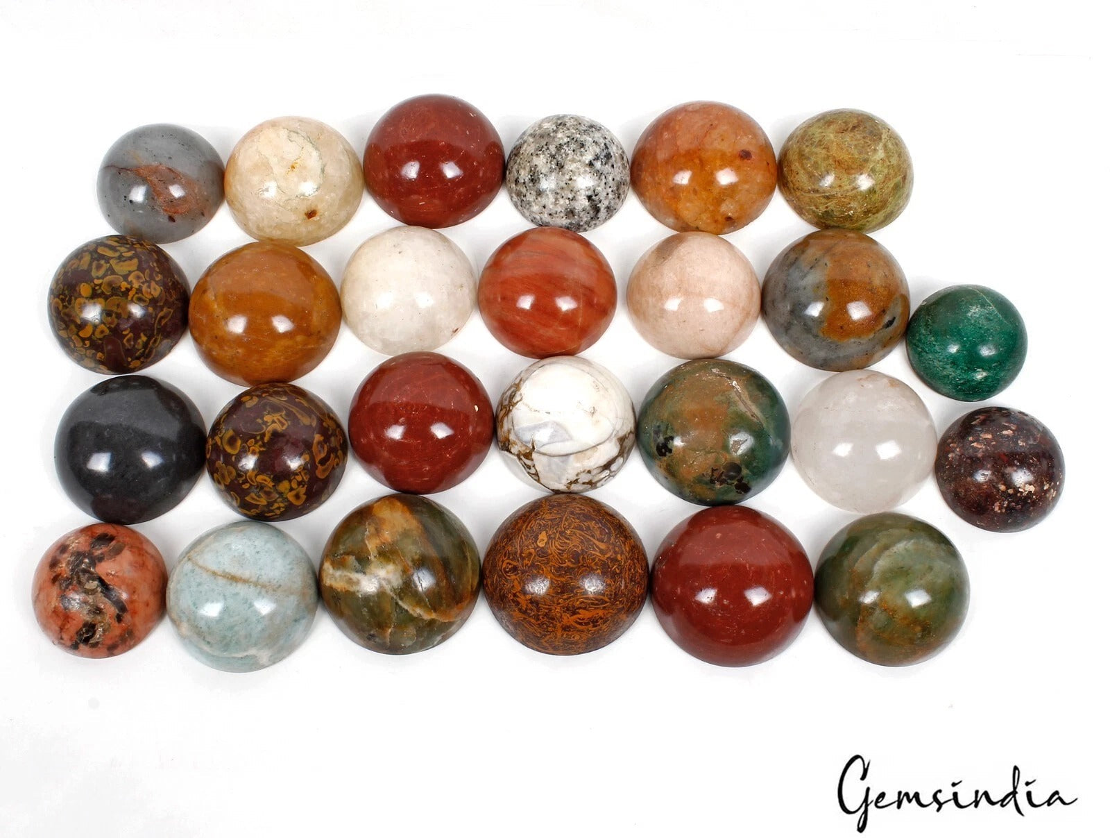 3 Kilo/26 Pcs Natural Untreated Hemispheres Crystal Healing Multi Wholesale Gems