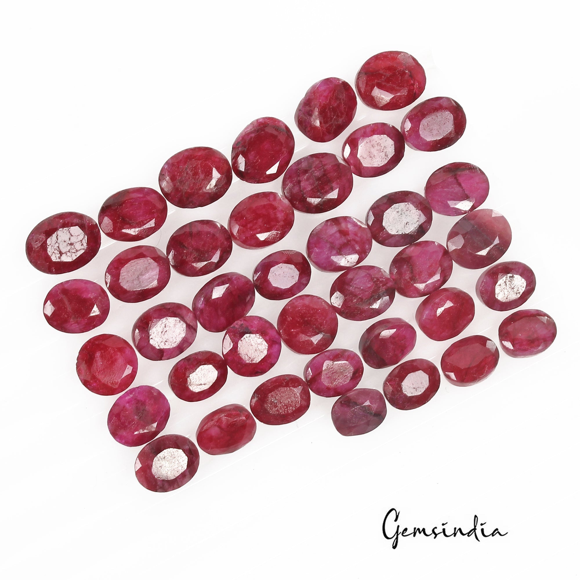 Certified 122.65 Cts/38 Pcs Natural Red Pink Beryl Bixbite Oval Cut Loose Gems