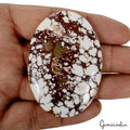 Turquoise Cabochon, Untreated, White — 61x43x6 mm, 164.80 Ct