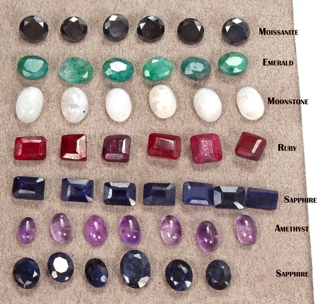 44 Pcs Estate Genuine Semi Precious Loose Mix Cut Jewelry Gemstones Collection