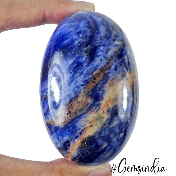 100% Natural Bi Color Sodalite Oval Shape Cabochon Loose Gemstone 850 Ct 70x45mm