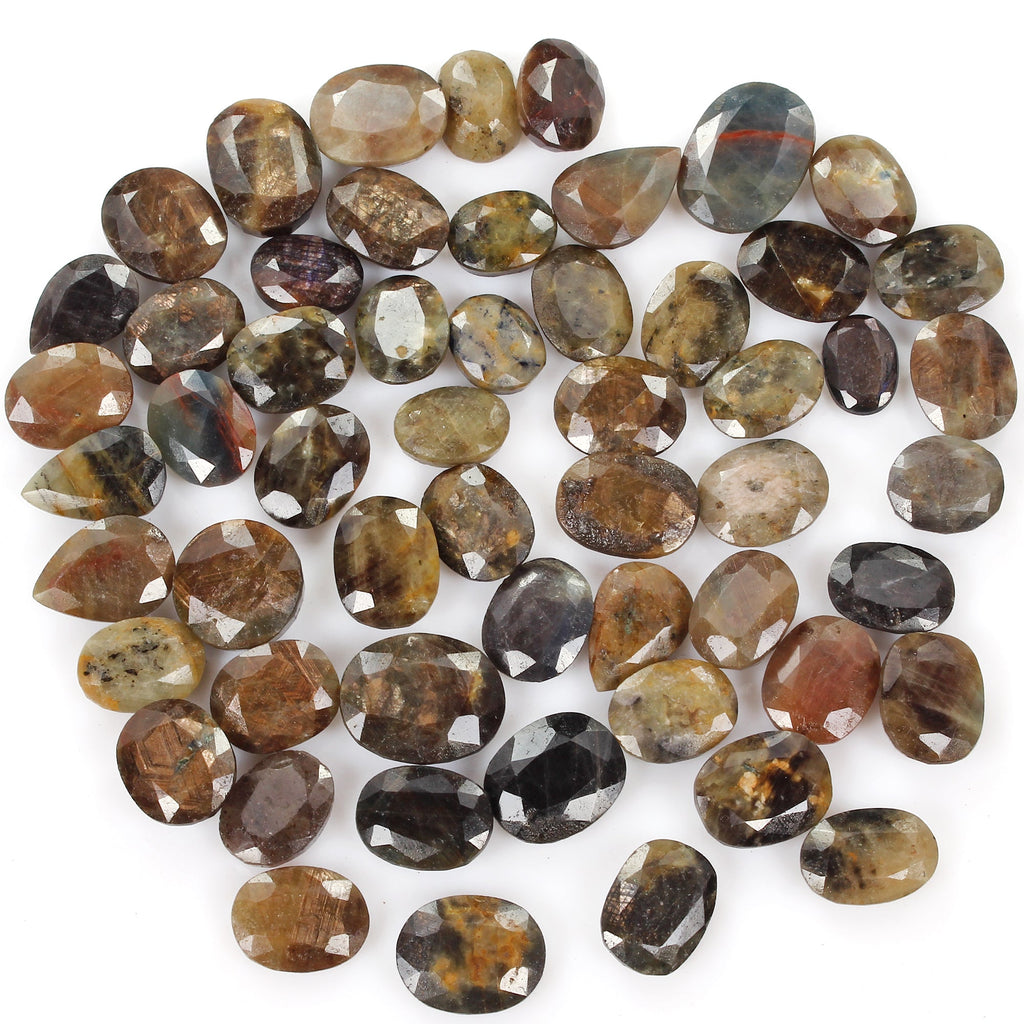 800 Cts/55 Pcs Natural Untreated Multi Color Sapphire Mixed Cut Gems For Jewelry