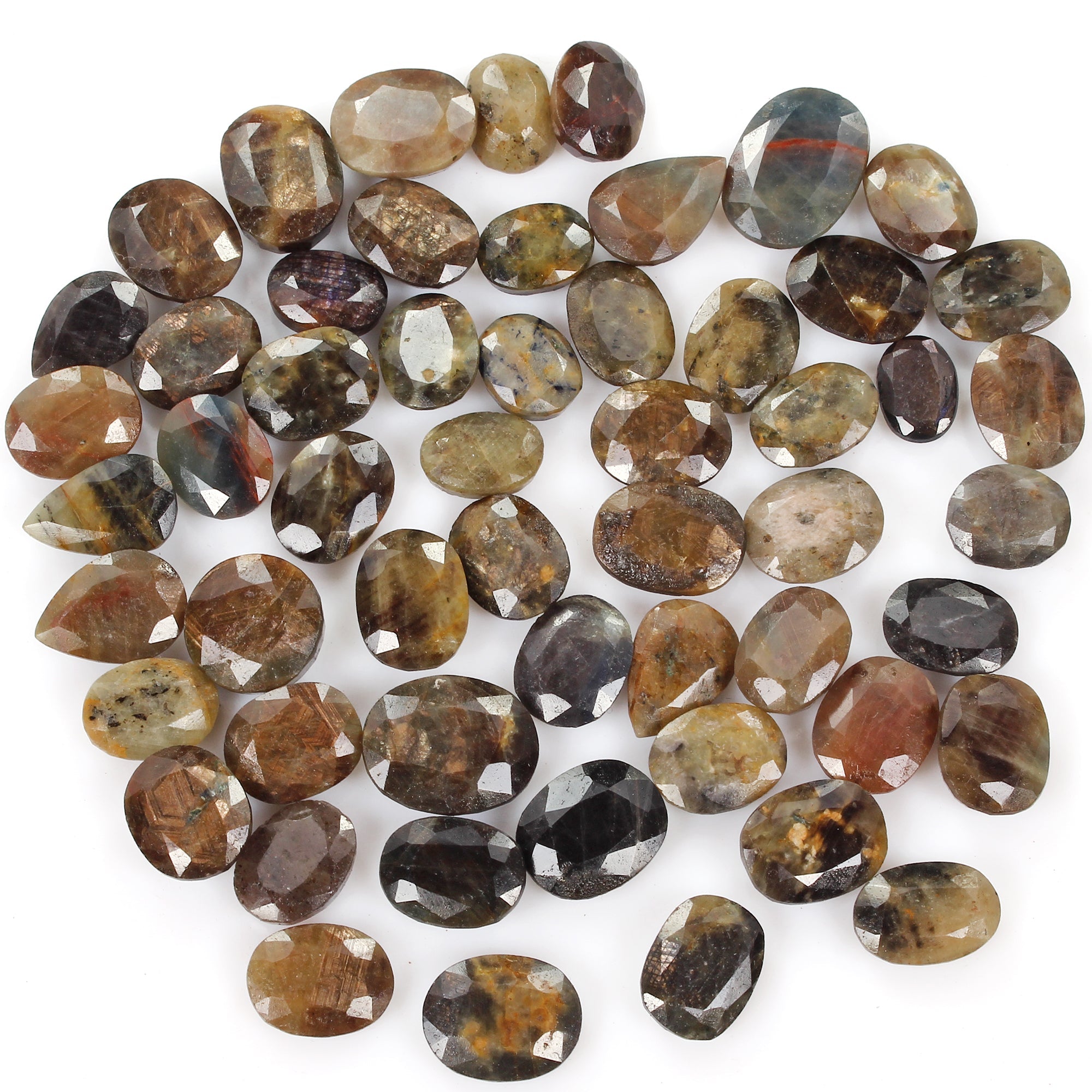 800 Cts/55 Pcs Natural Untreated Multi Color Sapphire Mixed Cut Gems For Jewelry