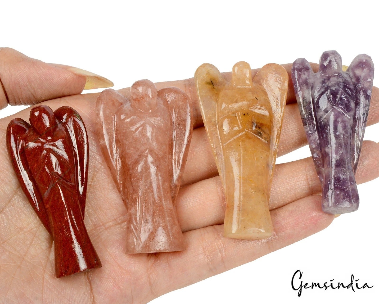 Jasper Angel Figurine — 55mm to 59mm, 420 Ct, Madagascar