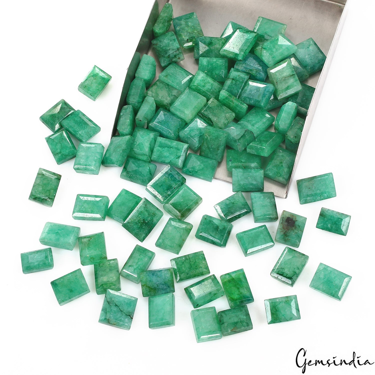 Certified 1000 Ct/80 Pcs Natural Brazilian Green Emerald Baguette Cut Loose Gems