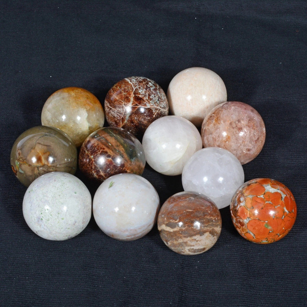 Wholesale Lot 12 Pcs Natural Multigems Ball Healing Crystal Spheres Collectible