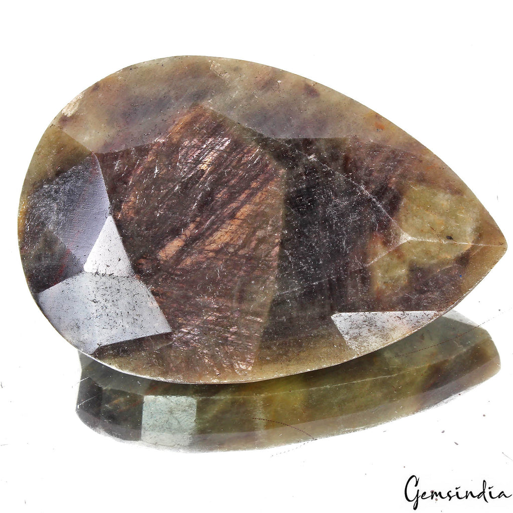 Certified 700 Cts Natural Untreated Brown Black Sapphire Pear Faceted Huge Gem