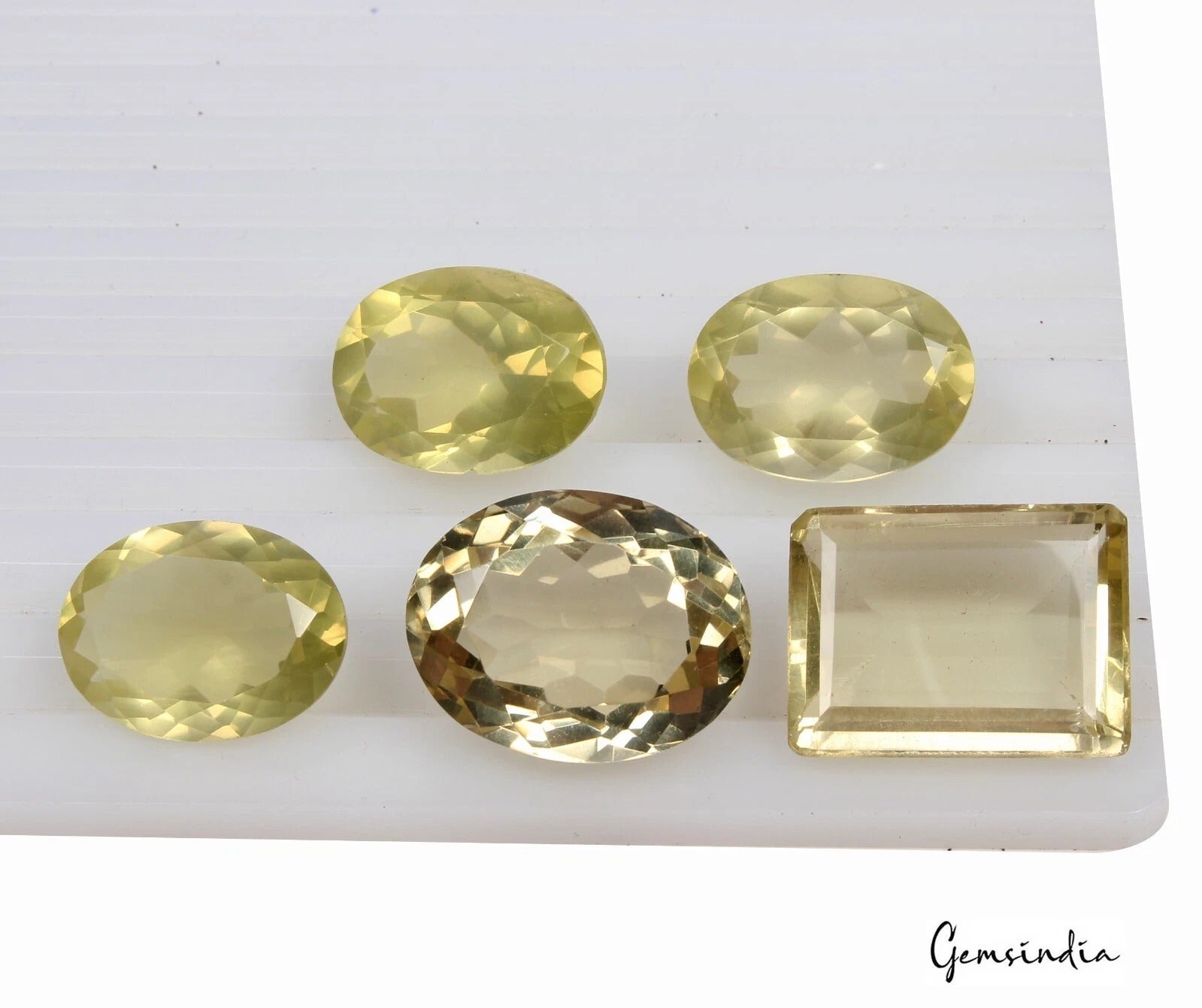 141.70Ct Natural Lemon Citrine Quartz Mix Cut 21-24mm Untreated Gemstones~ 5 Pcs