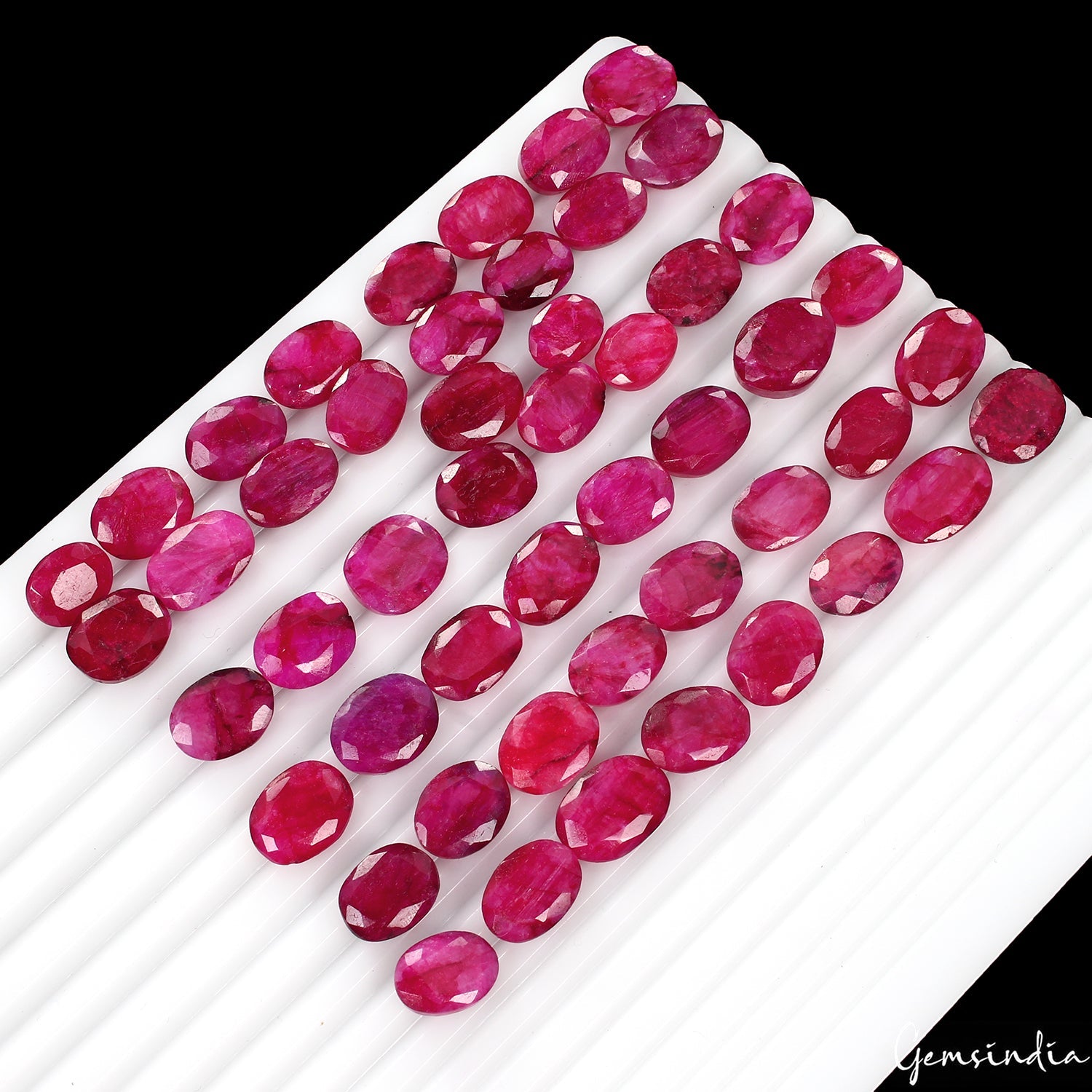 320 Ct Natural Red Pink Beryl Oval Faceted Loose Wholesale Gemstone Lot 50 Pcs