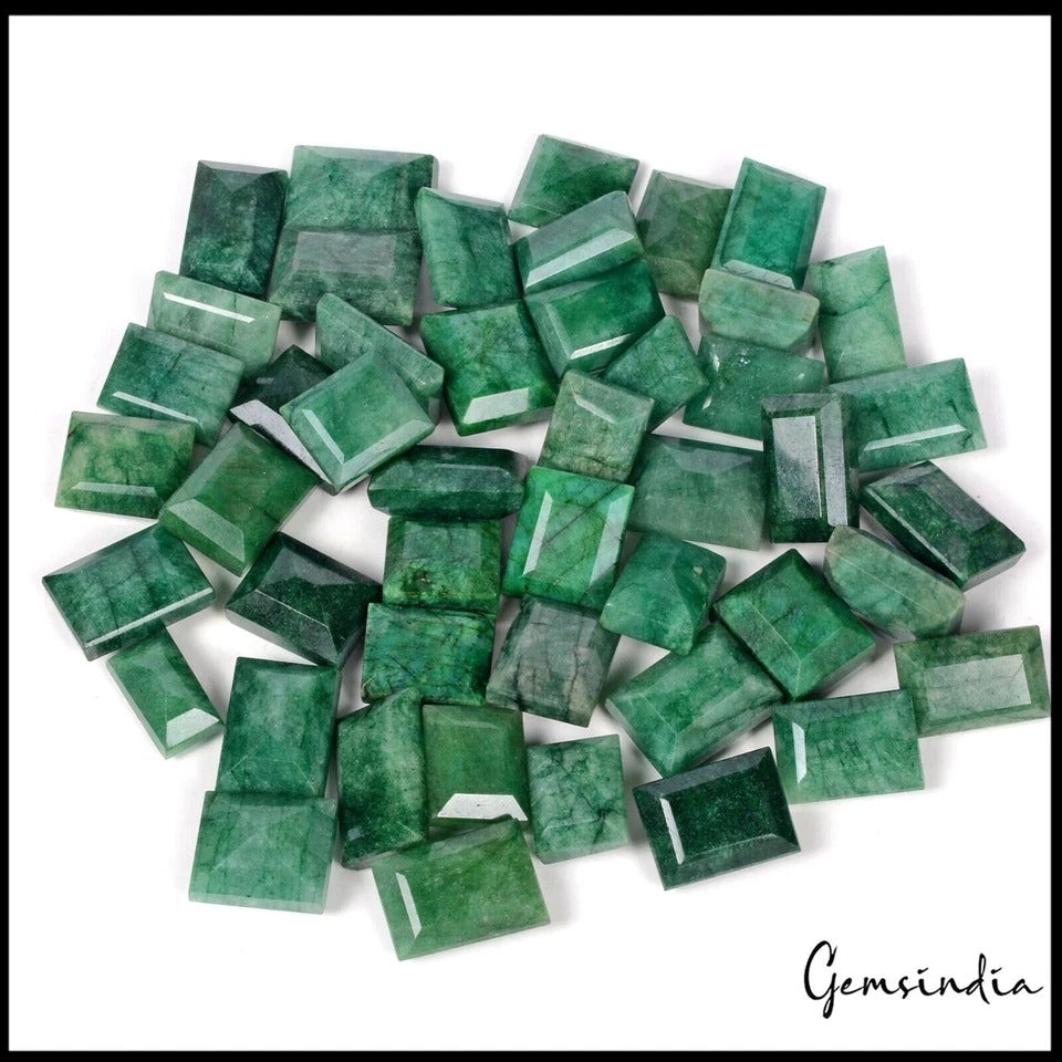1600Ct Natural Brazilian Green Emerald Baguette Cut 18mm-25mm Loose Jewelry Gems