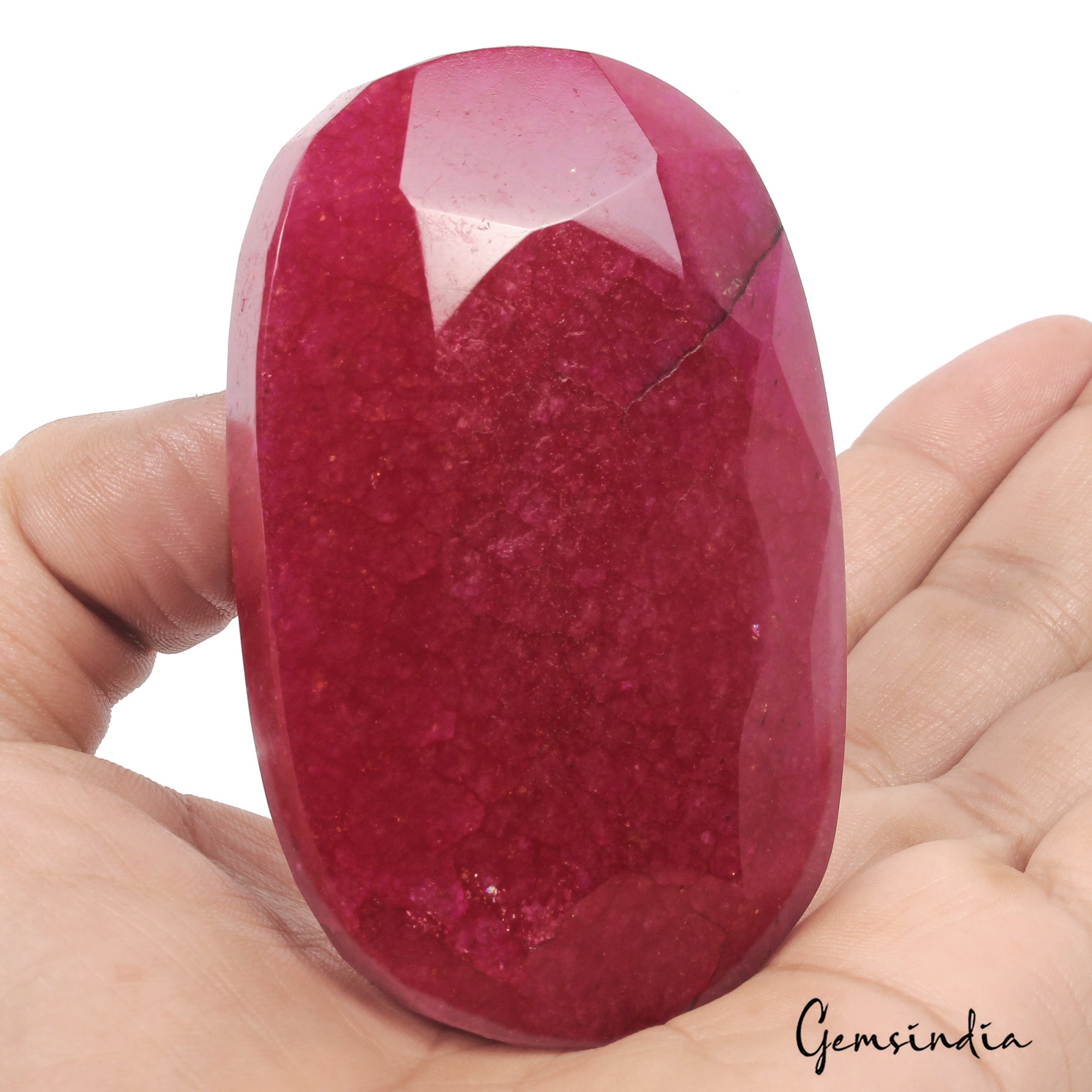 860 Carats Natural Eye Catching Pink Red Quartz Oval Faceted Cut Huge Loose Gem