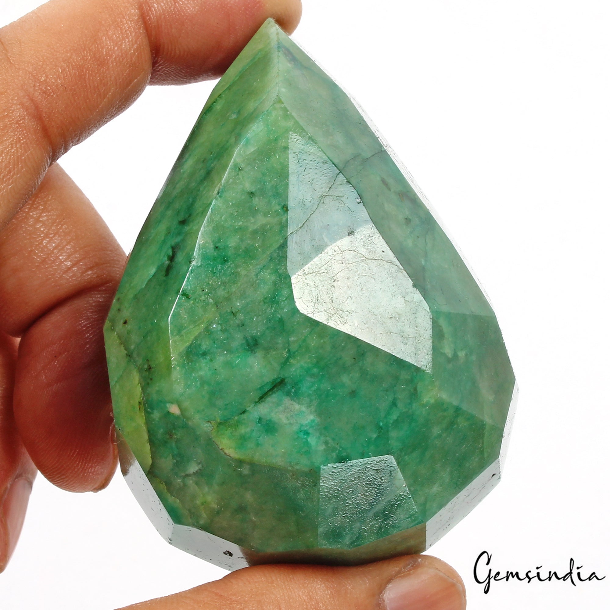 Certified 1060 Cts Natural Huge Green Emerald Pear Faceted Cut Earth-Mined Gem