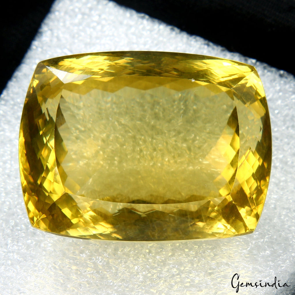 219.70 Cts Natural Untreated Brazilian Yellow Citrine Cushion Huge Certified Gem