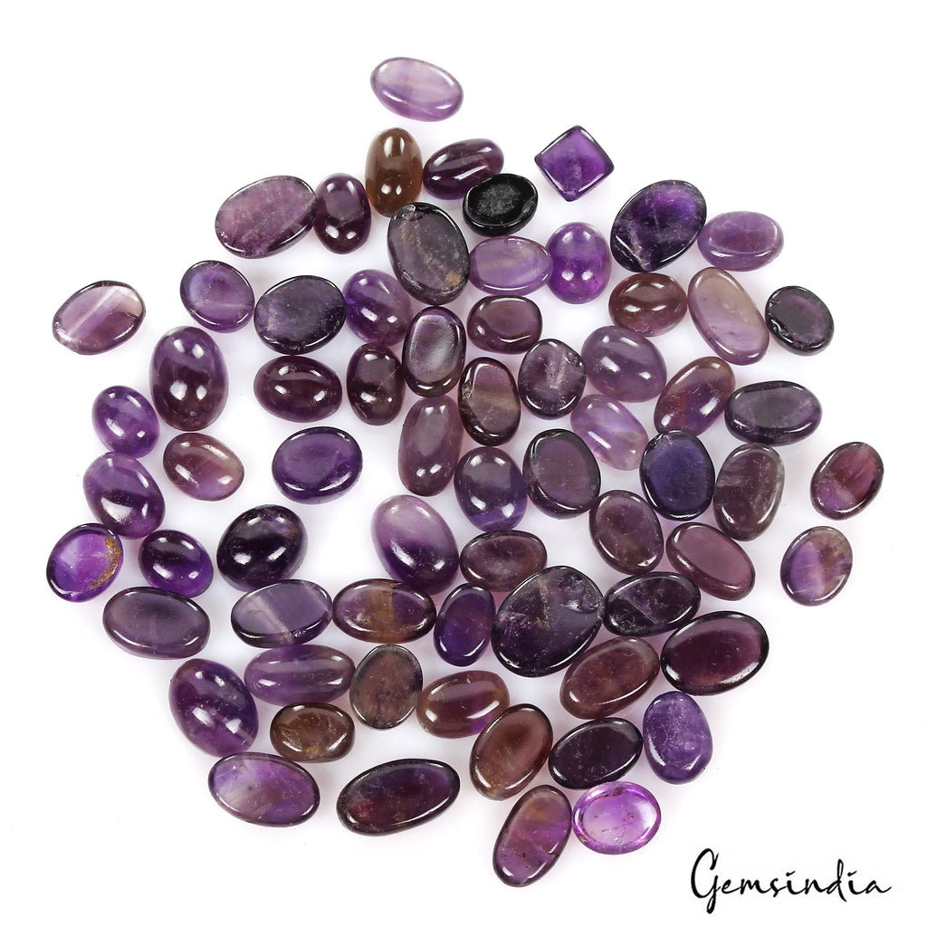 300 Ct Natural Purple Amethyst Oval Cab Untreated Brazilian Loose Gemstones Lot