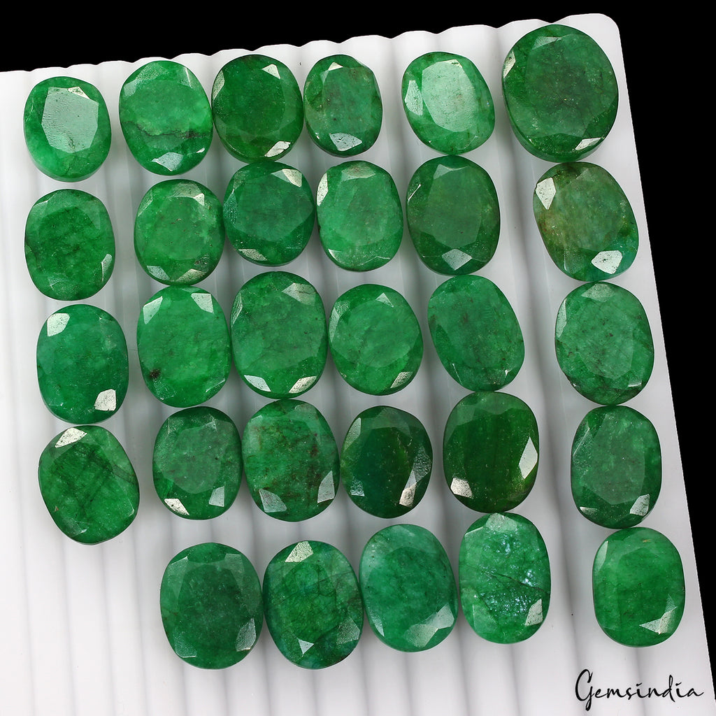 Brazilian Emerald Lot, Loose Gemstone, Color Enhanced, Green — 29 Pieces, 17mm to 23mm, 500 Ct, Brazil