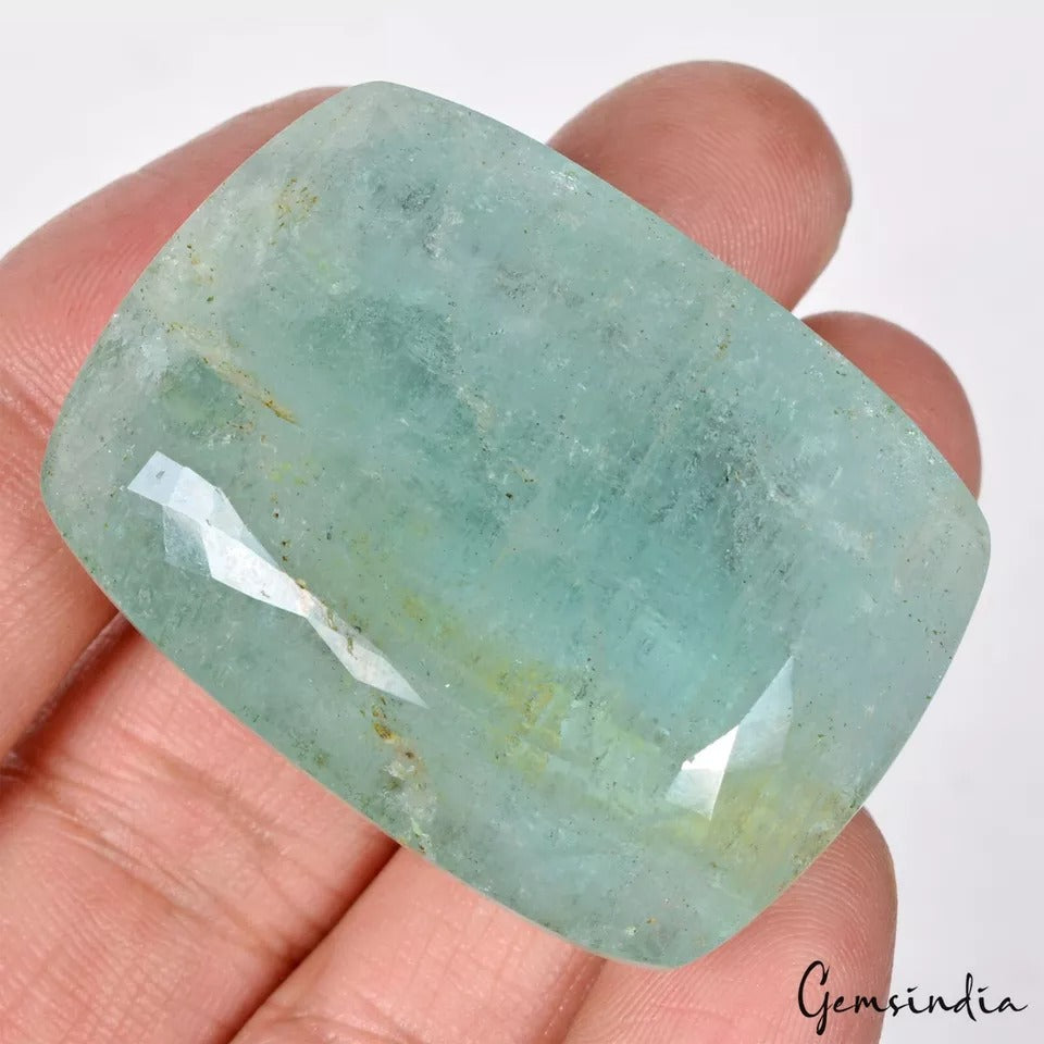 Aquamarine Loose Gemstone, Blue — 44x33x18.1 mm, 208.30 Ct
